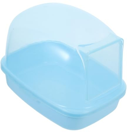 WEKAMOS Baño de Arena para Hámster y Chinchilla, Contenedor de Plástico Abs, Compacto y Multifuncional, para Baño y Sauna, Alojamiento para Mascotas Pequeñas, Color Azul