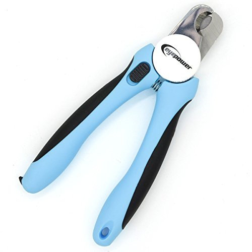 EYEPOWER Pfotensichere Hunde Krallenschere Katzen Krallenschneider 10x16cm Profi Haustier Krallenzange inkl. Nagelfeile