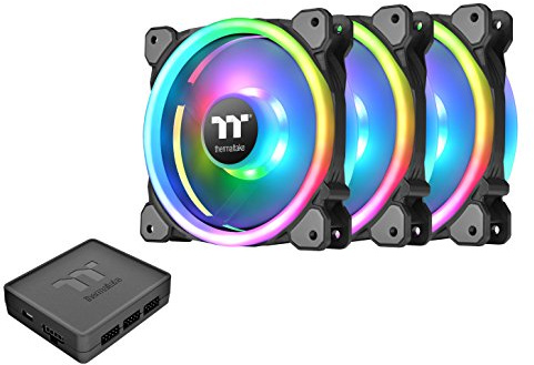 Thermaltake Riing Trio 12 RGB TT Premium Edition 120mm Software Enabled 30 Addressable LED 9 Blades Case/Radiator Fan - 3 Pack - CL-F072-PL12SW-A, Trio RGB Black