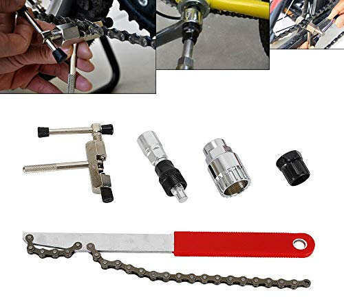 Kaibrite Fouet de chaîne de vélo, fouet à chaîne, outil de démontage de manivelle, kit d'outils de réparation de vélo, dérive-chaîne de vélo