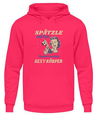 Spätzle avec sauce – Proverbes souabes – Cadeaux – Sweat à capuche unisexe, rose, M