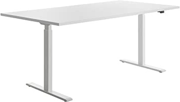 Topstar höhenverstellbarer Schreibtisch E-Table Holz 180x80 weiß/weiß