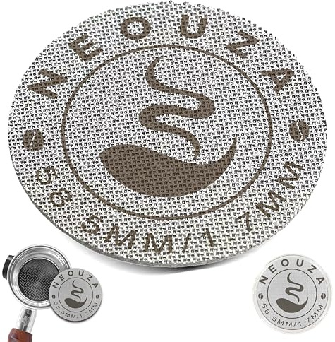 NEOUZA Pantalla de disco de expreso, 58.5mm, reutilizable, 1,7mm de grosor, 150 μm, acero inoxidable, para Cafetera