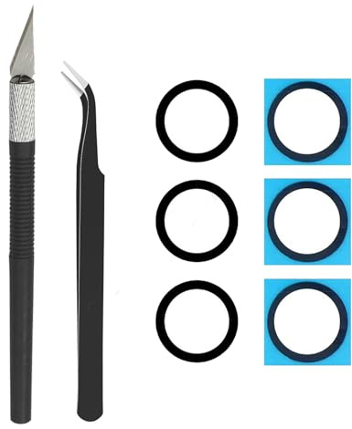 Cemobile 2 uppsättningar bakre kameralins glas ersättning för Samsung Galaxy S23 FE 6,5 tum med förinstallerat lim och reparationsverktygssats