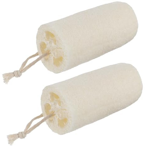 Wanmu 2 Stück Luffa Schwamm, Natürliche Luffa Gurke schwamm Peelingschwamm LuffSchwämme Duschschwamm Loofah Körperbürste Wäscher für Körperpflege Küche Camping SPA Küche Bad