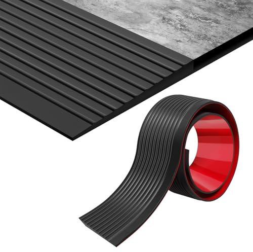 Threshold Ramps Self-Adhesive Rubber Threshold Ramp Wheelchair Ramp for Doorways,Steps,Bathroom, Wheelchair, Scooter Stroller (Black, 7.5cm(W) x 1.5cm(H) x1m(L))