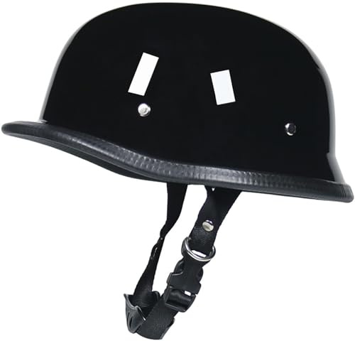 VVPEC Demi-Casque Moto À L'allemande Vintage,Casques Ouverts Rétro Homologués ECEDOT Hommes Et Femmes Street Cruiser Jet Style Casque avec Boucle À Dégagement Rapide Réglable(1,S(55-56CM))