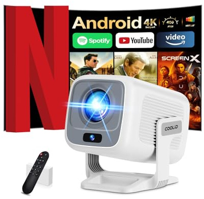 Mini Beamer [Autofokus & 2026 Upgraded] Projektor Unterstützung 4K/1080P Mit 5G WiFi 6 und Bluetooth 5.4 Tragbarer Beamer mit Automatische Trapezialkorrektur 270 ° Drehung Tv Stick/USB/Laptop/PC,Weiß