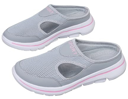 Slip-on dam vita, trädgårdsskor dam, träskor, barfotaskor, mjuka sulor, promenadskor utan skosnören, slip-skor, platta utomhusskor, lediga hälsoskor, lätta utomhusskor, ROSA, 41 EU