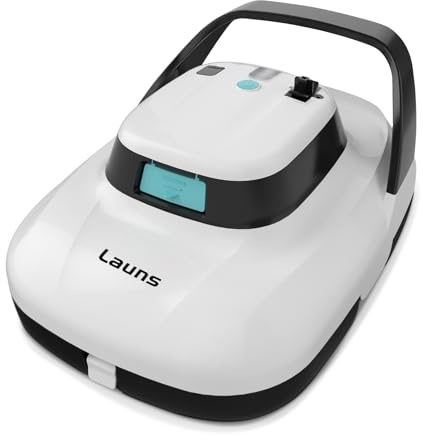 LAUNS S1 Robot pulitore per piscine senza fili, doppio motore e porte di aspirazione, aspirapolvere automatico per piscina, dura fino a 90 minuti, parcheggio autonomo, ideale per piscine fuori terra