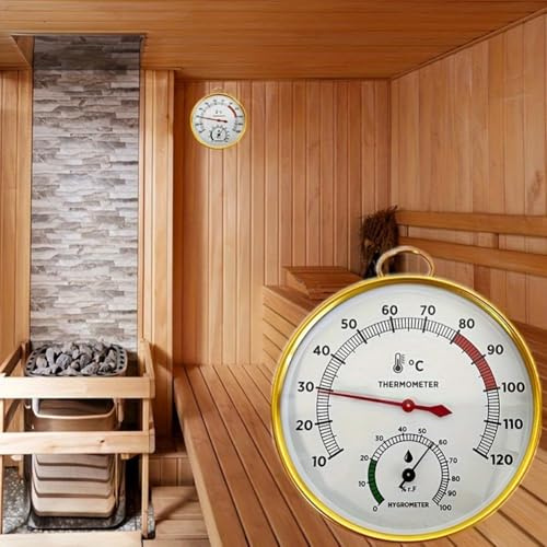 Metro de la humedad del termómetro de la sauna, indicador de humedad de la temperatura del metal, para el sitio de vapor y del sitio de la sauna diversos ambientes