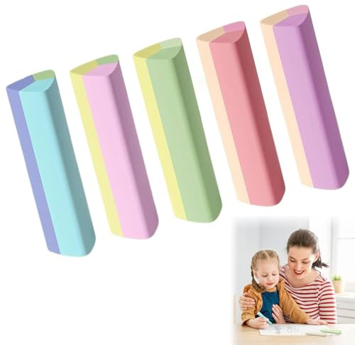Gommes Multicolore, Gomme Grande Pour Enfants, 5 Pièces Coloré Gommes Sans Trace, Pour Crayon école Croquis Dessin Peintures, Gomme Triangulaires à Effacer