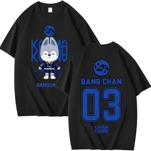 StrayKids T-Shirt StrayKidz Coton Chemisier Unisexe Skzoo SKZ Karma Tshirt Bang Chan Chanbin Lee Know Hyunjin Han Felix Seungmin I.N Fans Top à Manches Courtes Looser à col Rond