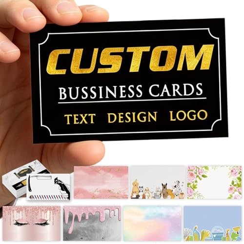 Custom Business Cards Personalized with logo QR Code for Small Business Customized Business Cards Double-Sided Printing 100/200/500/1000 Pcs 300gsm Matte Paper