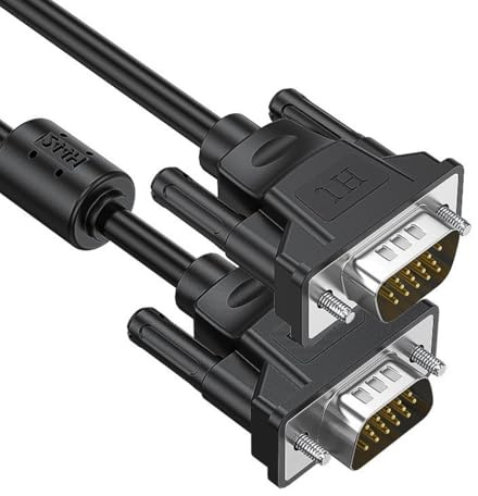 Nucelit Premium VGA-kabel VGA 15 stift hane till han-kabel med ferritkärnor för stabila signaler överföringskabel till