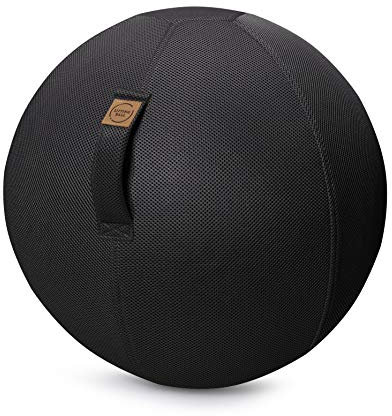 Sitting Ball MESH Sitzball mit Netzstoff, ergonomisch Sitzen im Büro & Zuhause, 65 cm Ø, Gymnastikball, Fitnessball mit Tragegriff, 30°C waschbar, schwarz