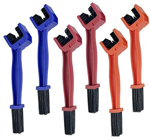 Sutekus Bike Chain Cleaning Brush Universal Chain Grunge Cleaning Brush Motorcycle Chain Cleaning Tool Set, 6Pack