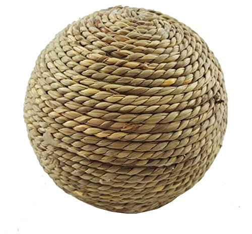 Qikam Jouet Lapin, Balle pour Lapin Balle De Paille d'her-be Naturelle Boule De Graisse Jouet pour Lapin Nain Jouet Lapin À Ronger, pour Lapin, Hamster, Cochon d'Inde Et Petits Animaux
