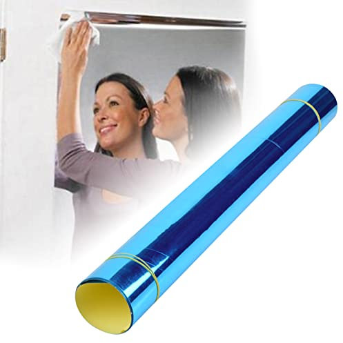 Cocoarm Auto Adhesivo Espejo Calcomanía de Pared Decorativa Espejo Decorativo Baldosa Pegatina de Pared Material de PVC 50x100 Cm de Plata para el Hogar con Fácil Instalación Uso Versátil