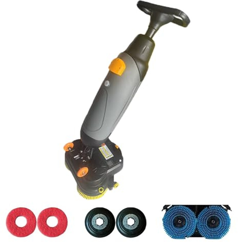 KVTUYC Commercial Floor Scrubber Machine, Portable Scrubber Washer, 360° Rotating Head, 1200㎡/H Coverage, Easy to Maneuver, Ideal for Warehouse Supermarket Home Various Floor Types(Gray)