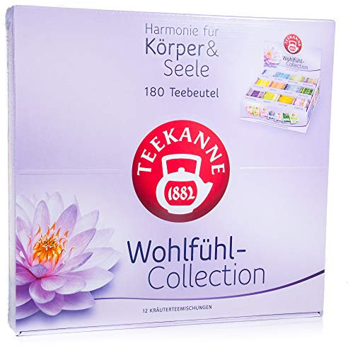 Teekanne Wohlfühl-Collection Box, 180 Teebeutel in 12 Sorten, 353 g