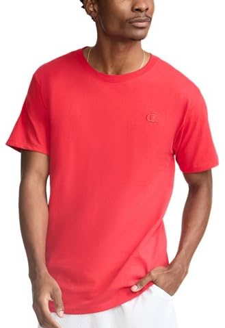Champion mens Classic Jersey Tee Shirt, Scarlet, Large US