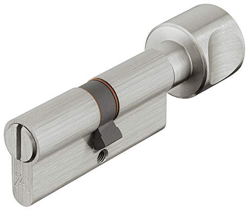 JUVA Cylindre à Bouton Profilé Econo | WC Fermeture 30/30 | 1 Pièce | Pour Serrures à Cylindre | Laiton Nickelé | Blocage Pour Portes Intérieures
