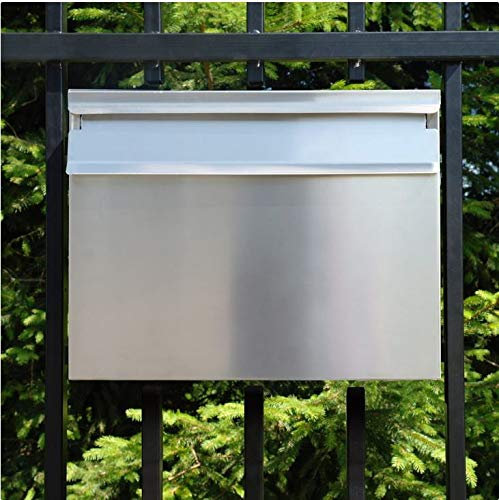 Buzón de acero inoxidable grande para vallas DIN C4 (V2A), Buzones, Buzones de correos