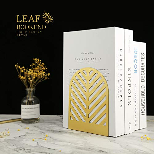QiMing Serre-Livres à Feuilles pour Livres,1 Paire de Porte-Livres en métal pour étagères de Bureau Cadeau pour Adultes et Enfants