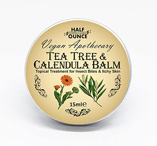 Alivio de la piel de picazón y picazón, vegano y naturalmente calmante bálsamo con caléndula y árbol de té
