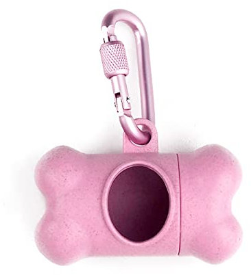 1Pcs Pink Bone Shaped Dog Bag Dispenser Poo Bags Dog Dispenser Leak-Proof Dog Waste Bag Dispenser with Clip