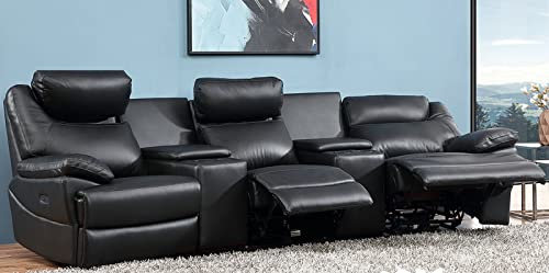 Mapo Möbel Elektrisches Ledersofa Kinosofa 3581eee-Cup-3-S