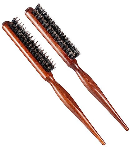 BESTOOL Haarbürste, Wildschweinborsten Bürste, Toupierbürste, Professioneller sleek bun bürste, Schmale Kammbürste für langes, dickes, lockiges, trockenes Haar, Verbesserung der Haartextur