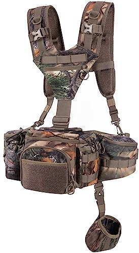 BLISSWILL Jagd Fanny Hüfttasche mit Fernglas Geschirr mit Regenschutz Jagd Rucksack für Bogen Gewehr, New Leaf Camo, Classic