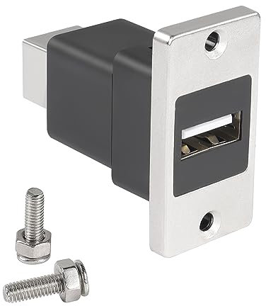 QIANRENON Adattatore di pressione da USB 2.0 a pannello USB B, da USB 2.0 a presa USB B, connettore rettangolare, montaggio su desktop, per stampanti scanner fax