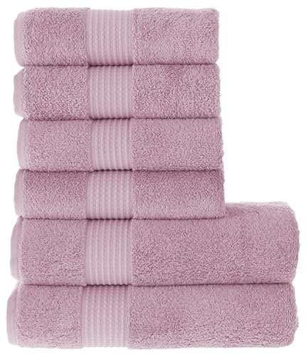 MAURAHOME Luxus Badetüch Set 100% Baumwolle, Hotel & Spa Qualität, 2 große Badetücher 70x140, 4 Große Handtücher 50x100, Schnell Trocknende Frottiertücher, Weich, Plüschig und Stark Saugfähig