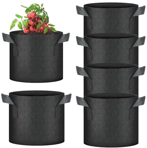Bolsas para Plantas, 6 Pieza Bolsas de Cultivo Patatas, 12L Bolsa de Cultivo para Plantas, Bolsas de Tela no Tejida para Plantas, Bolsa de Cultivo, Bolsas para Plantar de Tela no Tejida, para Plantas