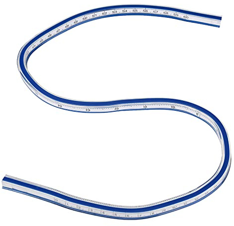 Aramox Règle Cobra Flexible 30cm, Règle de Courbe Souple Double Face cm et pouces pour Dessin, Peinture, Conception Graphique et de Vêtements