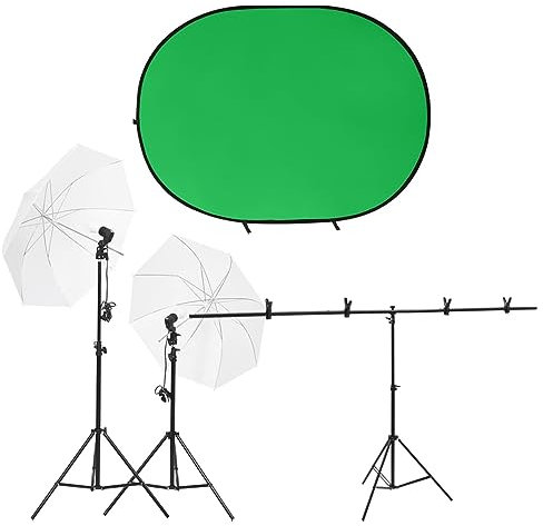 CIADAZ Fotostudio-Set mit Leuchten und Hintergrund, Fotografie Zubehör, Kamera Zubehör, Hintergrundsystem Fotografie, YouTube Equipment, Greenscreen Set, Foto Beleuchtung