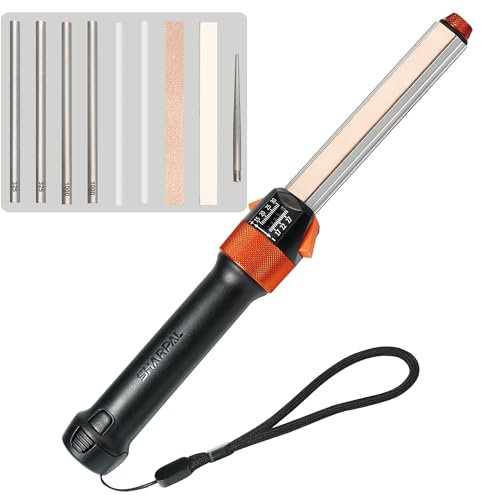 SHARPAL 210N TRANSFOROD 11-in-1 Verstellbarer Winkel Geführter Messerschärfer - Messerschleifer mit Schleifmitteln aus monokristallinem Diamant, Keramik und Leder für professionelles Messerschärfen