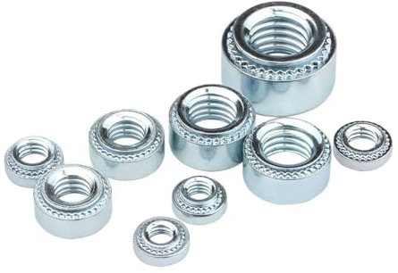 LZYXFP Squisito 20/40/60/80 pz Dado autoagganciante Acciaio al Carbonio zincato M2.5 M3 M4 M5 M6 Dado for Rivetto a Pressione Dado a pressare Dado a pressare Durevole(60pcs,S-M6-slab 1.2mm)