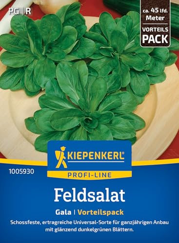 Kiepenkerl Profi-Line Feldsalatsamen Gala 1005930 - Schossfeste, ertragreiche Universal Sorte für ganzjährigen Anbau - Gemüsepflanzen, Saatgut, Samen Gemüse