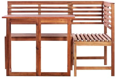 Homgoday Juego de bistr¨° de madera maciza de acacia, 2 piezas