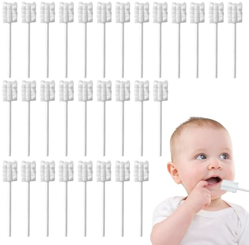 KZAQW 30PCS Baby Lingua Cleaner, Baby Mouth Cleaner Neonato Lingua Cleaning, Usa e Getta, Garza Gomma Cura Dentale per Bambini 0-36 Mesi