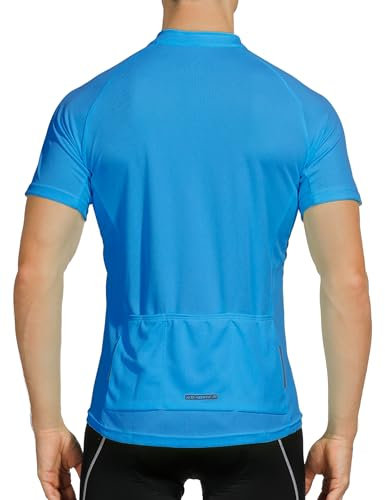 INBIKE Radtrikot Herren Kurzarm Fahrradtrikot Kurz Ärmellos Shirt Fahrrad Trikot Jersey Aus Elastischem Atmungsaktiv Schnell Trockendem Stoff Blau M