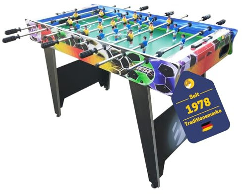 BEST SPORTING Tischkicker Kinder & Erwachsene | Kickertisch Spiele, Tischfussball & Fußball Spielzeug – inklusive 2 Kickerbälle, höhenverstellbare Füße, Antirutsch-Griffe, Atomic-Soccer Design