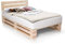 PALETTI Palettenbett inklusive Kopfteil Massivholzbett Holzbett Bett aus Paletten mit 11 Leisten, Palettenmöbel, 120 x 200 cm, Fichte Natur