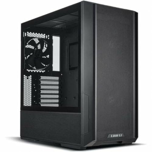 Lian Li LancooL 216 - Custodia per computer ATX Mid Tower in acciaio e vetro temperato, 2 ventole PWM da 160 mm incluse (non RGB), LANCOOL 216X, colore: Nero