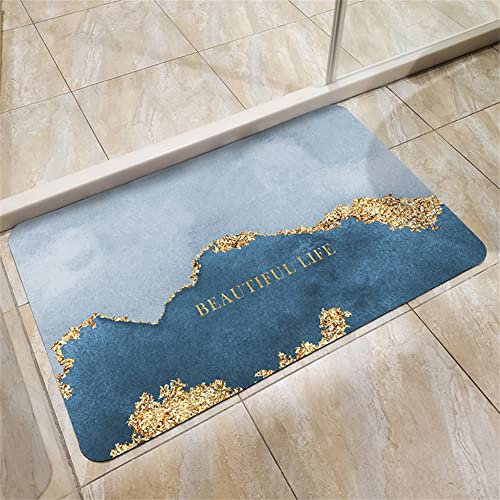 Aoojlo Badematte, Badteppich, 120x160cm Badezimmerteppich, Badvorleger, Duschvorleger, Fußmatte Dusche, Bath Mat, Softmath Badematte, Fussmatte Dusche, Bathroom Mat, Duschvorleger rutschfest Hellgrau