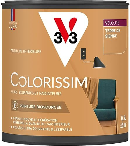 V33 Peinture multi-supports Colorissim® Terre de sienne Velours 0,5L